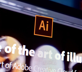 Close-up of Adobe Illustrator on computer