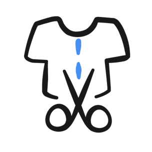 icon of scissors and shirt