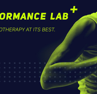 Performance Lab - Physiotherapy at its best - logo and sporty woman