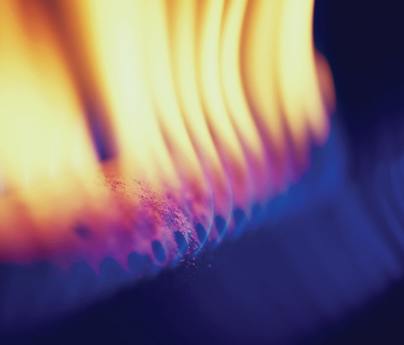 close up of gas flame