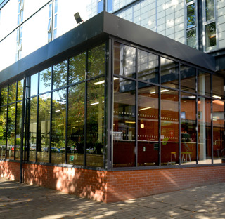 corner of the Pavilion Blackburn Sixth Form outside