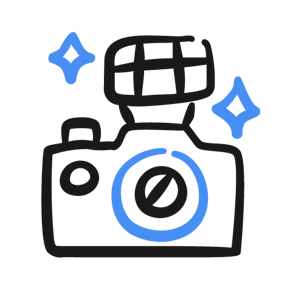 icon of camera with flash