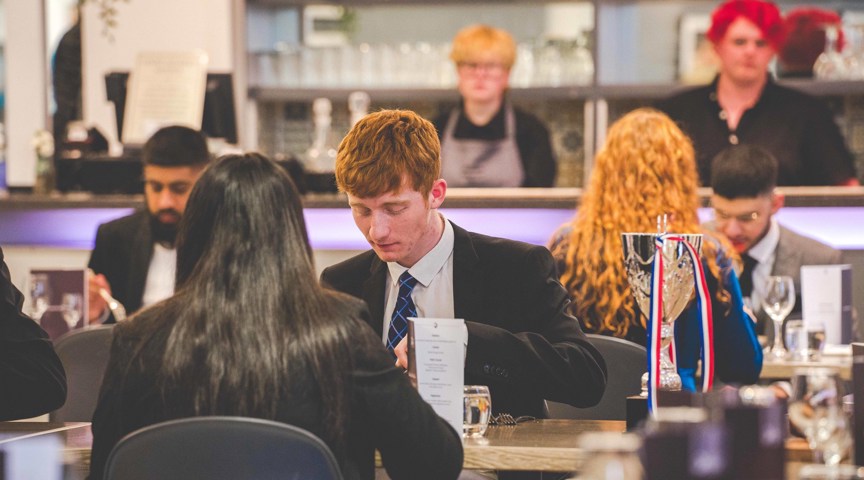 Student enjoying Mess Dinner