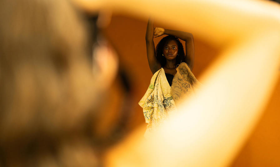 Girl posing to have her photo taken 