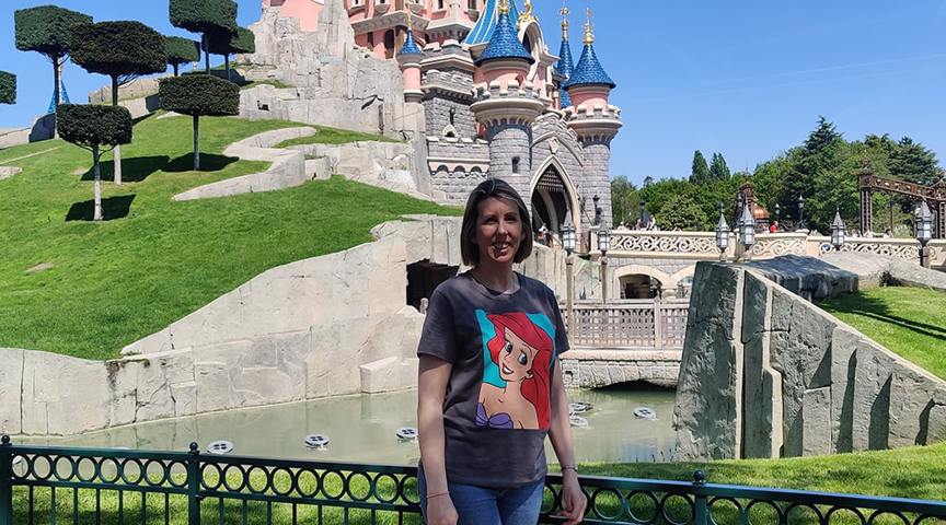 Teacher infront of Disneyland Palace