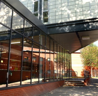 outside view of corner of the Pavilion Blackburn Sixth Form Centre