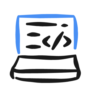 icon of computer code on computer